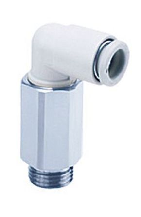 KQ2L06-G01A, SMC Threaded-to-Tube Pneumatic Fitting G 1/8 to Push In 6 mm, KQ2 Series, 1 MPa, 3 (Proof) MPa, Прямой фитинг