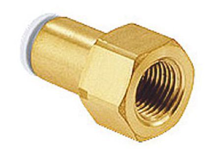 KQ2F04-G02A, SMC Threaded-to-Tube Pneumatic Fitting G 1/4 to Push In 4 mm, KQ2 Series, 1 MPa, 3 (Proof) MPa, Прямой фитинг
