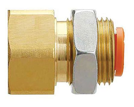 KQ2E06-G01A, SMC Threaded-to-Tube Pneumatic Fitting G 1/8 to Push In 6 mm, KQ2 Series, 1 MPa, 3 (Proof) MPa, Прямой фитинг