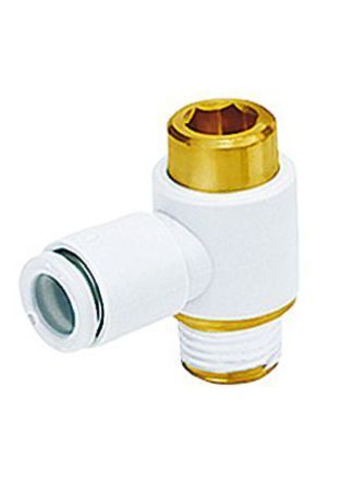 KQ2V06-G01A, SMC Pneumatic Elbow Threaded-to-Tube Adapter