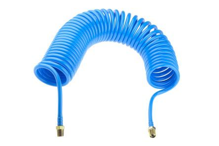 CT008-F353-PU-BL-01, RS PRO 4m Blue Coil Tubing with Connector, PUR, BSP 1/4" Male, Трубка