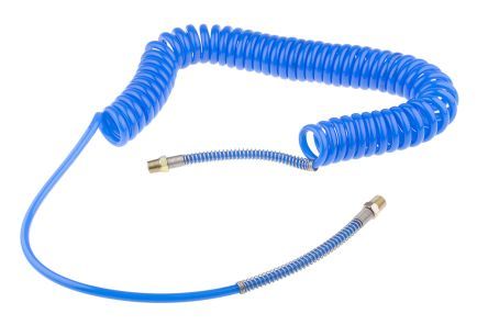 CT008-F305-PU-BL-02, RS PRO 4m Blue Coil Tubing with Connector, PUR, BSPT 1/4" Male, Трубка