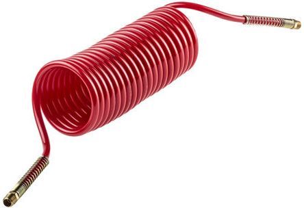 CT118-F302-NY-RD-05, RS PRO 3.6m Red Coil Tubing with Connector, Nylon, BSP 1/4" Male, Трубка