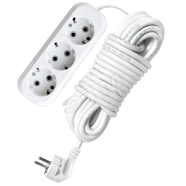 Удлинитель бытовой 3х10м с заземлением 10А АВС-пластик E-303