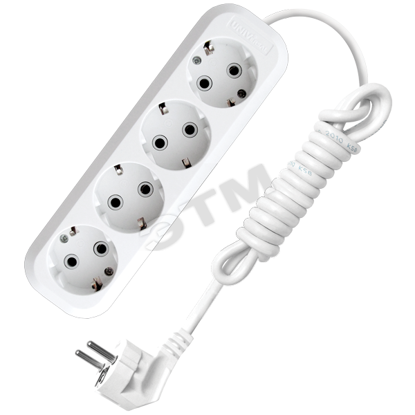 Удлинитель бытовой 4х3м с заземлением 16А АВС-пластик