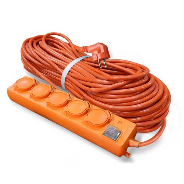 Удлинитель силовой 5х10м с выключателем ПВС 3х1.5 16А IP44 У10-026