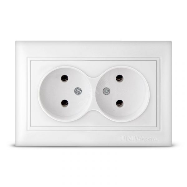 Севиль Розетка х 2 без заземления белая