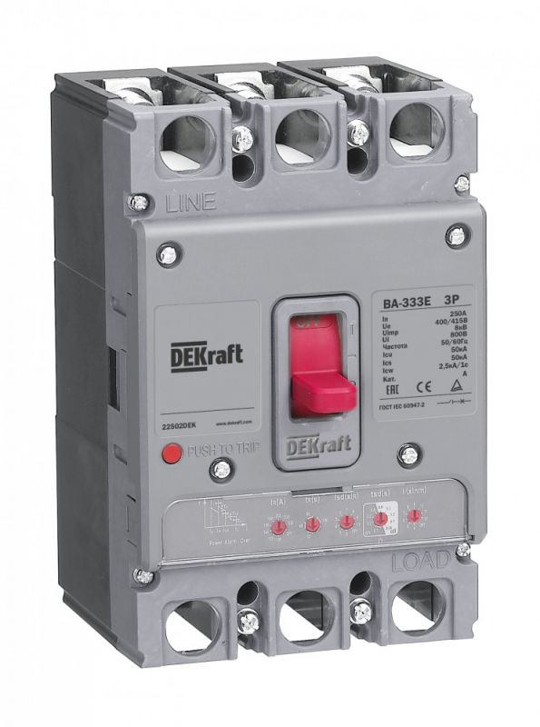Силовой автоматический выключатель с электронным расцепителем 3P 100А 50кА ВА-333E