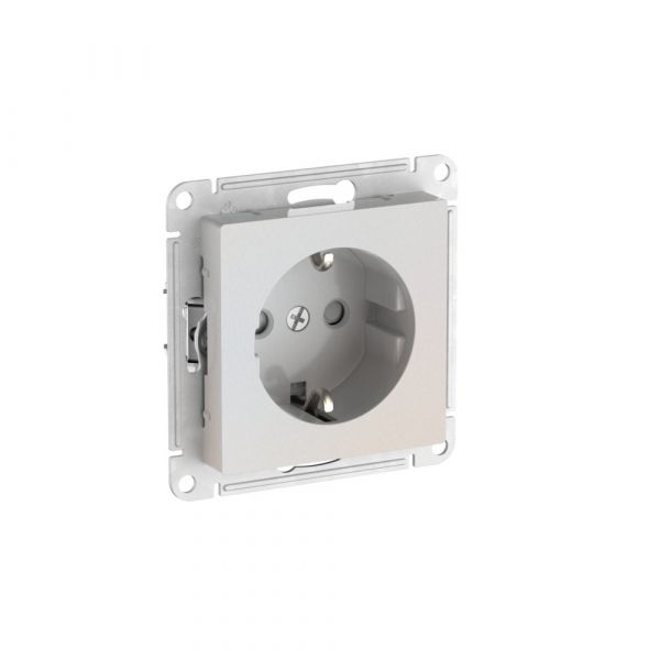ATLASDESIGN РОЗЕТКА с заземлением со шторками, 16А, быстрозажимные клеммы, ЖЕМЧУГ