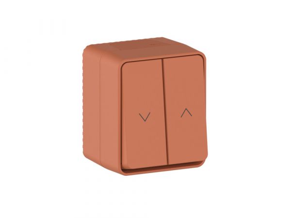 AtlasDesign PROFI IP54 2-клавишный ВЫКЛЮЧАТЕЛЬ ДЛЯ ЖАЛЮЗИ, 2хсх.4, ТЕРРАКОТОВЫЙ