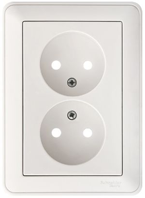 W59 Розетка двойная скрытая без заземления 16А белая