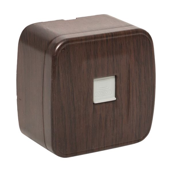 Розетка RJ-45 1-местная ОП Минск 1А 120В темное дерево