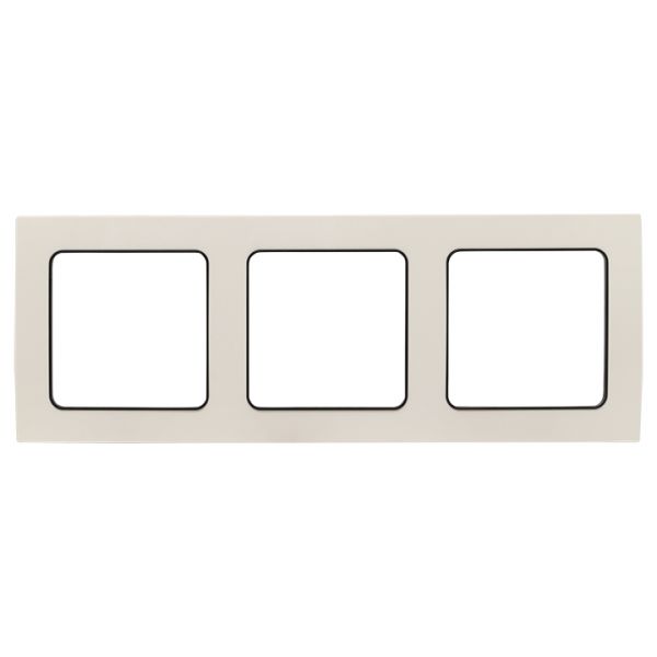 Стокгольм Рамка 3-местная белая с линией цвета черный