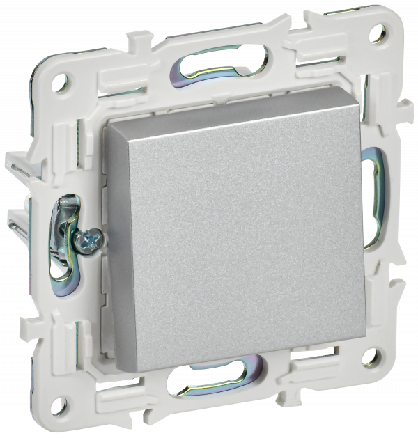 SKANDY Выключатель 1-клавишный 10А SK-V01S серебряный IEK