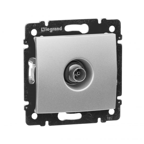 Розетка TV тип звезда алюминий VALENA