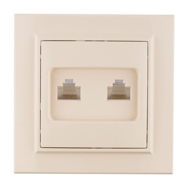 Розетка RJ-45 Минск двухместная СП бежевая