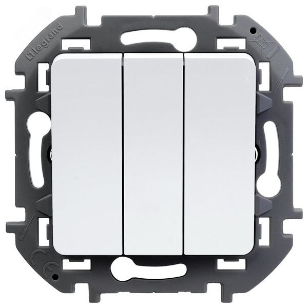 Выключатель 3-клавишный 10АХ белый INSPIRIA