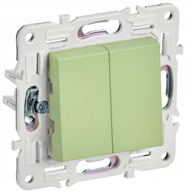SKANDY Выключатель 2-клавишный 10А SK-V04G мятный IEK