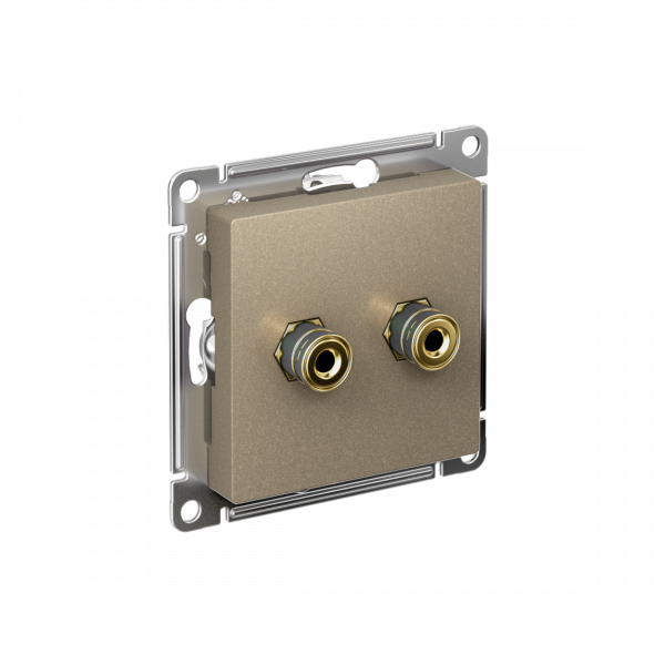 Аудиорозетка ATLASDESIGN двухместная шампань