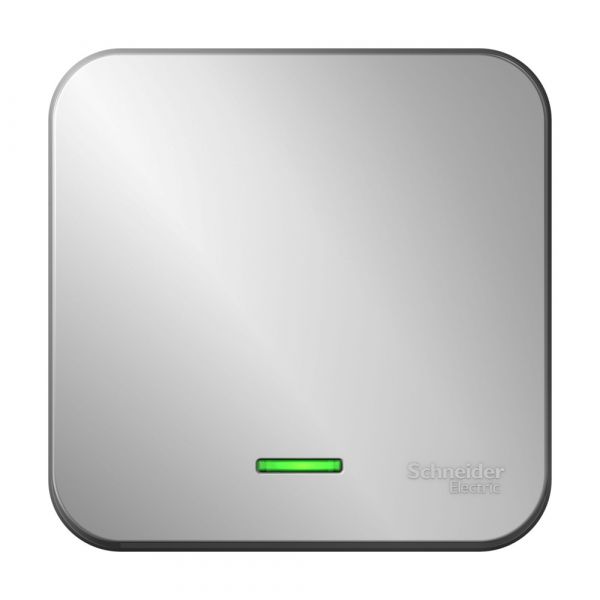 Выключатель BLANCA одноклавишный наружный (схема 1) с подсветкой 10A 250B алюминий