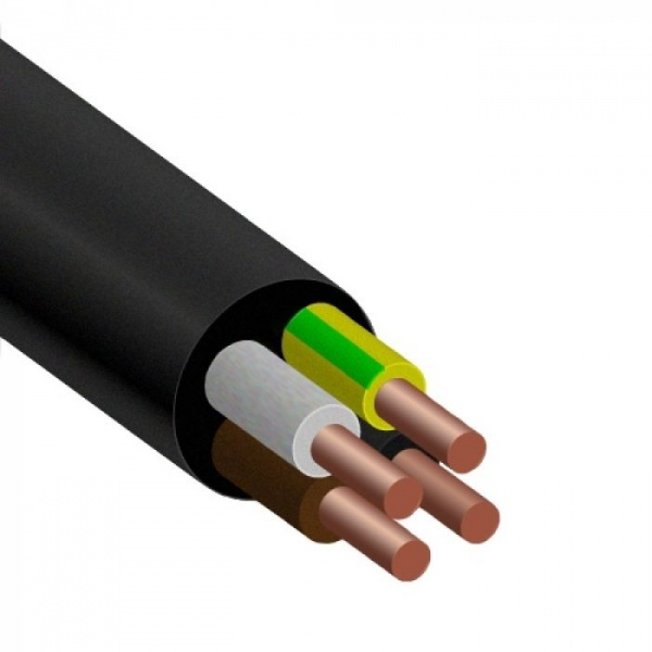 Кабель силовой ВВГ нг (А) LS 4х6-ок-06ТРТС однопроволочный