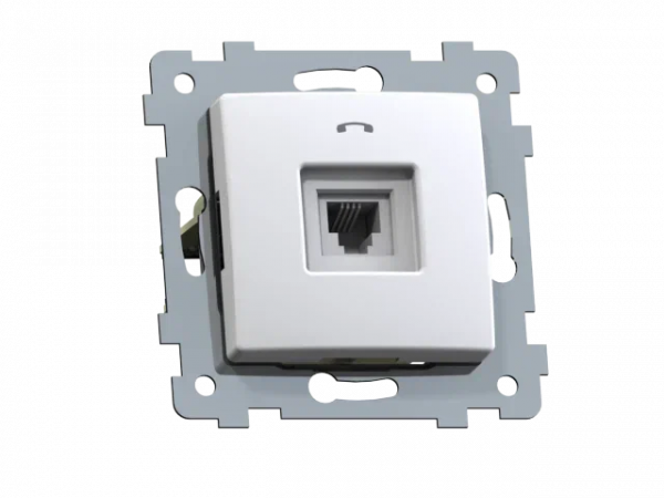 Мария  розетка RJ11 скрытой установки РТ1-456, белый