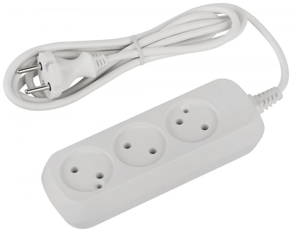 Удлинитель электрический 3 розетки без заземления 1,5м ПВС 2x0.75мм2 UDL-10-315 Greenline