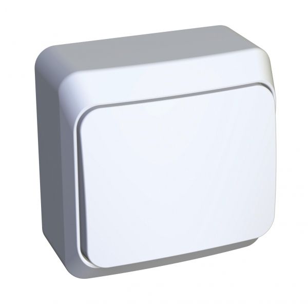 ЭТЮД выключатель наружный с самовозвратом 10 AX,  белый