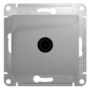 GLOSSA Розетка телевизионная TV одиночная в рамку 1дБ алюминий