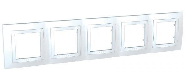 UNICA Рамка 5 постов  белая
