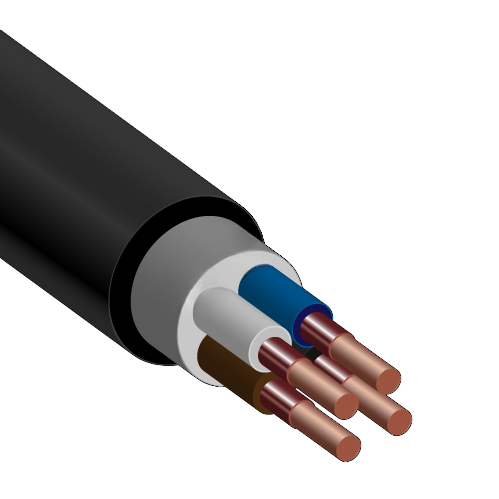 Кабель силовой ВВГнг(А)-FRLS 4х2.5ок(N)-0.660     однопрово лочный