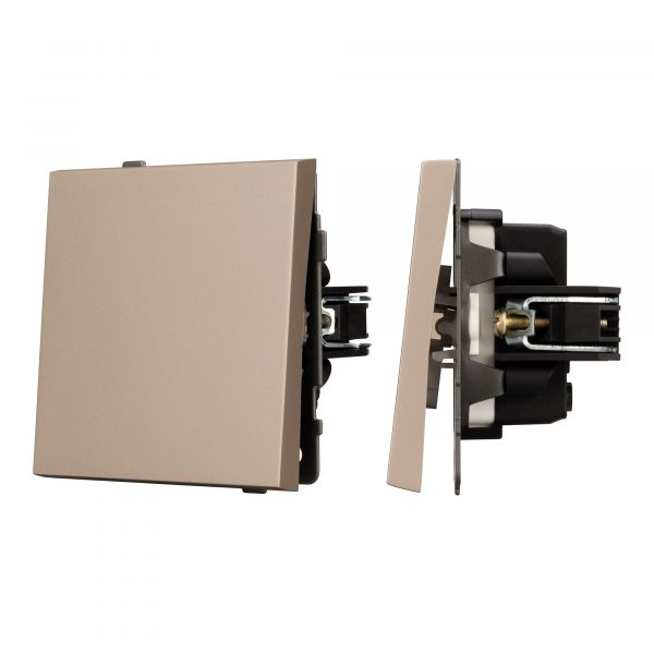 Механизм выключателя одноклавишный перекрёстный SWT-TENDO-MKX1-PL-GD 230V, 10A, Золото светлое, 1 пост