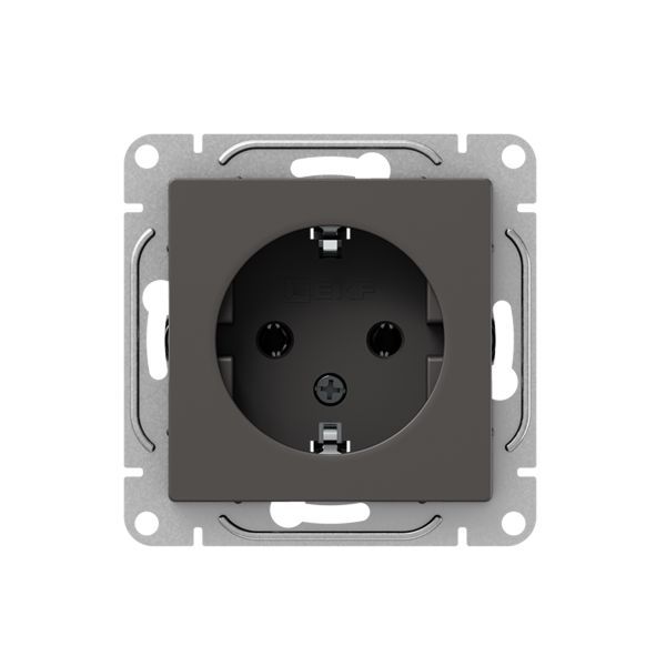 Механизм розетки  16А  с заземлением  без шторок  мокко Эпика EKF