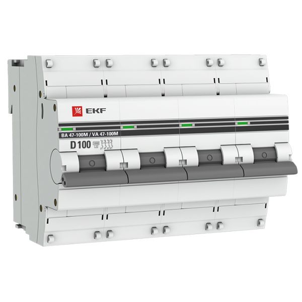 Выключатель автоматический 4P 100А (D) 10kA ВА 47-100M с электромагнитным расцепителем PROxima