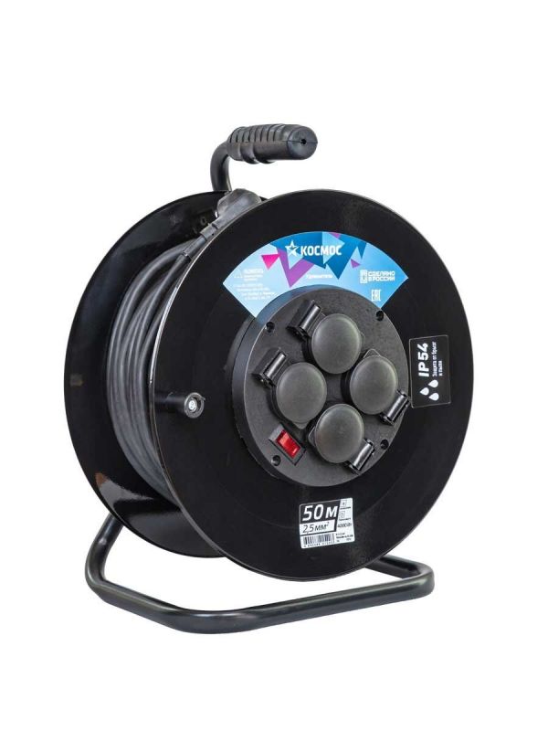 Удлинитель катушка 16А 4 гн КГ 3*2,5 50м IP54 с заземлением УХз16