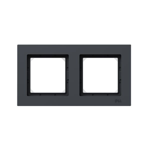 Рамка 2-местная IP44  графит.  пластик Эпика EKF