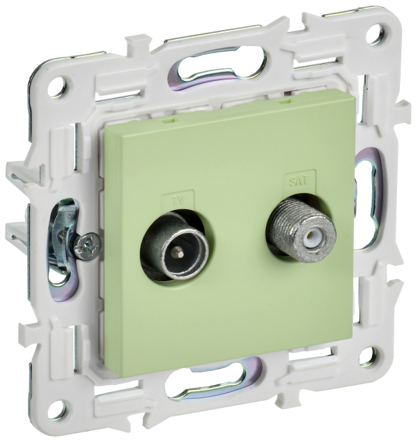 SKANDY Розетка двойная TV+SAT SK-A13G мятный IEK