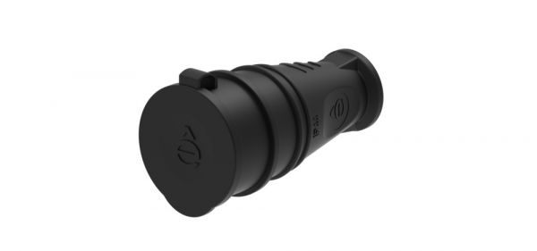 Розетка 2К+З кабельная каучуковая 16А/250В IP44 Чёрная MultiSet