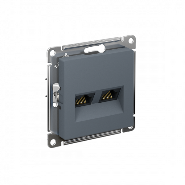Розетка ATLASDESIGN двойная компьютерная RJ45+RJ45 категория 5E механизм грифель