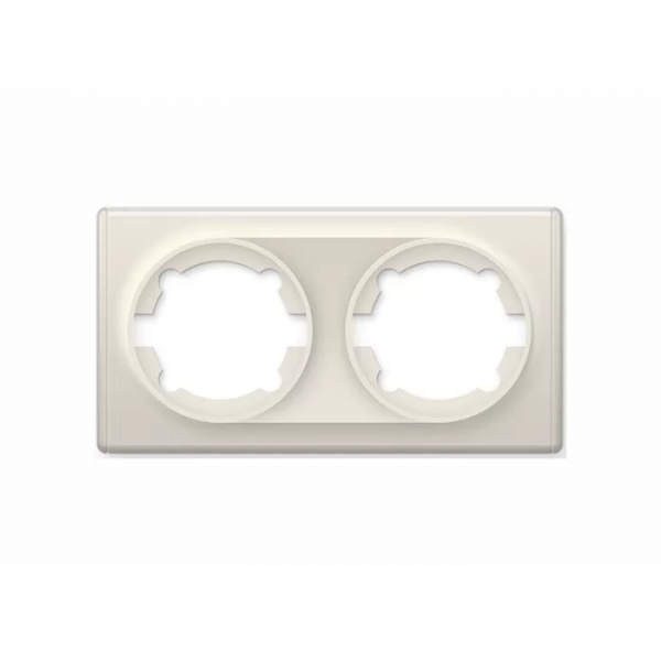 Рамка двойная, цвет бежевый (серия Florence)