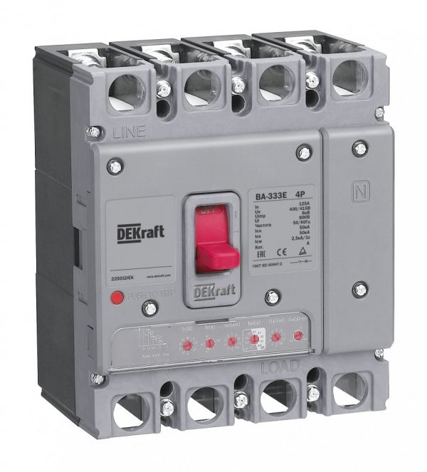 Силовой автоматический выключатель с электронным расцепителем 4P 63А 50кА ВА-333E