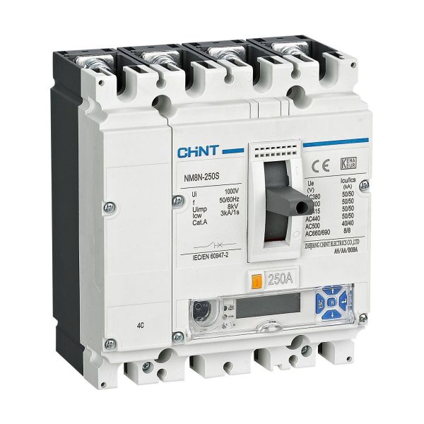Выключатель автоматический NM8N-250Q EM 4P 32А 70кА с электронным расцепителем, LCD (R)