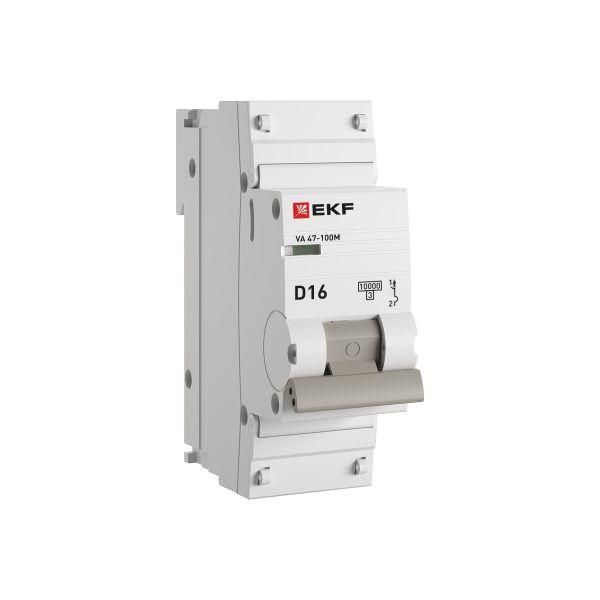 Выключатель автоматический 1Р 16А (D) 10кА ВА 47-100М без теплового расцепителя PROxima