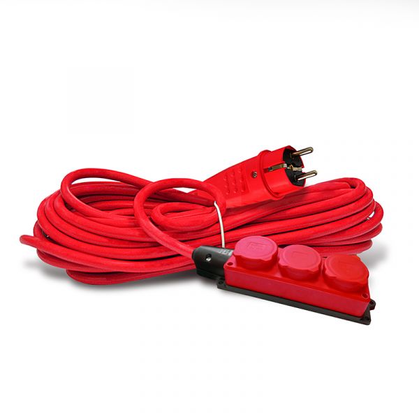 Удлинитель силовой 3 розетки IP-44 АРКТИК Морозостойкий КГ 3x1,5, 3,5кВт, с заземлением, 10 метров DOMTOK