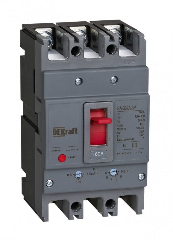 Силовой автоматический выключатель 3P 140A 35кА ВА-332А