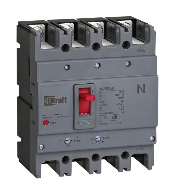 Силовой автоматический выключатель 4P 140A 35кА ВА-333А