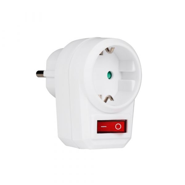 Переходник AD-1GS с заземлением и выключателем