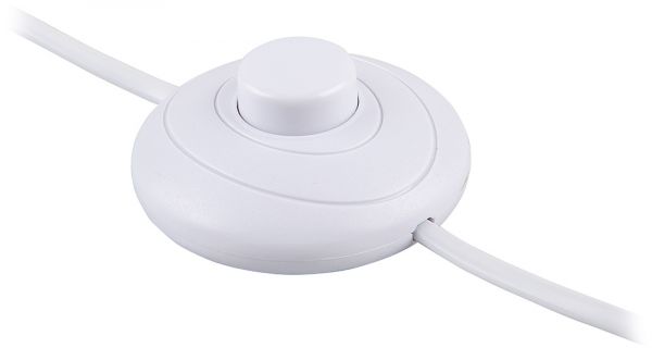 Шнур сетевой с ножным выключателем, пластик, белый