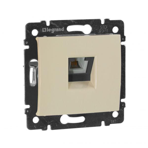 Розетка телефонная RJ11 слоновая кость VALENA