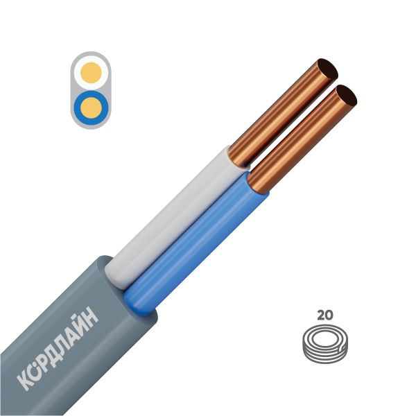 Кабель силовой КОРДЛАЙН ВВГ-Пнг(А)-LS 2х6(N)-0,66 20м ТРТ С